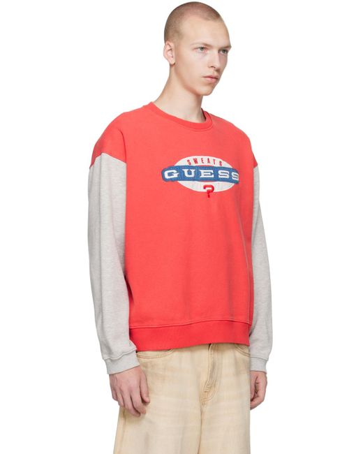 Guess USA Red Grey Crewneck Sweatshirt for men