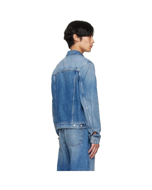 MM6 by Maison Margiela Blue Long Sleeve Denim Shirt for men