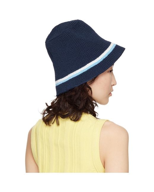 B.B. Wallace Blue Schnabel Cotton Crochet Bucket Hat