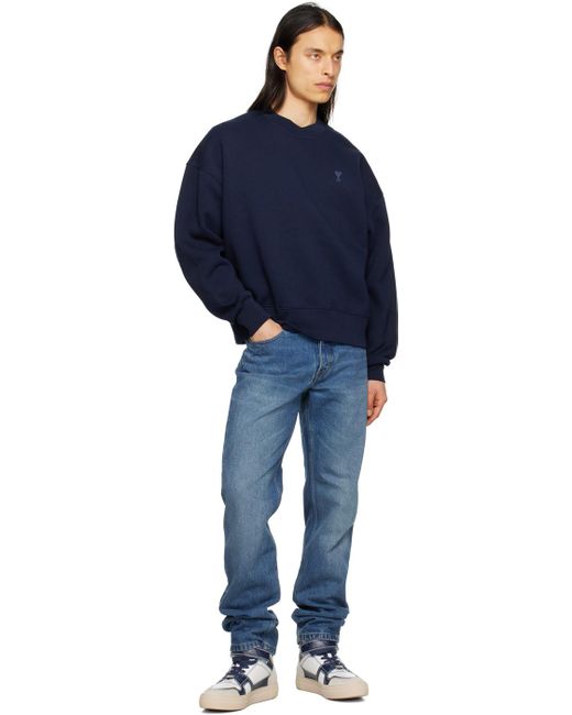 AMI Blue Classic Fit Jeans for men