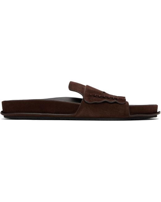 Jacquemus Black Suede Loafer Sandals for men
