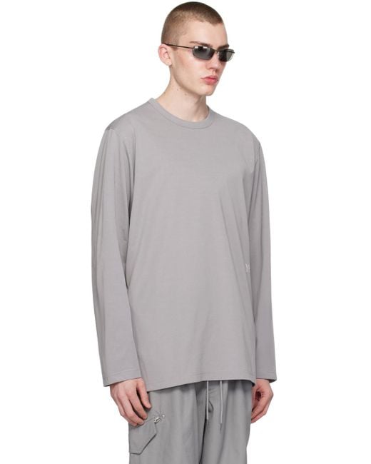 Y-3 Gray Premium Long Sleeve T-shirt for men