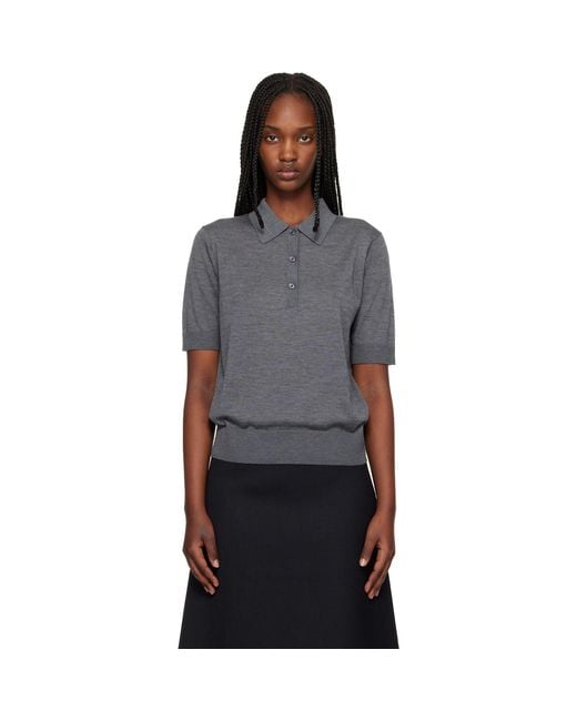 Loulou de Saison Black Migo Fluid Cashmere Polo
