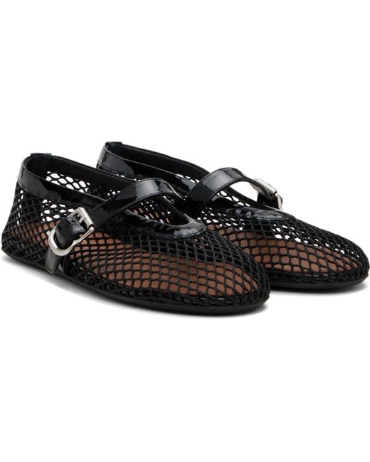 Alaïa Black Rhinestone-Embellished Leather Ballet Flats