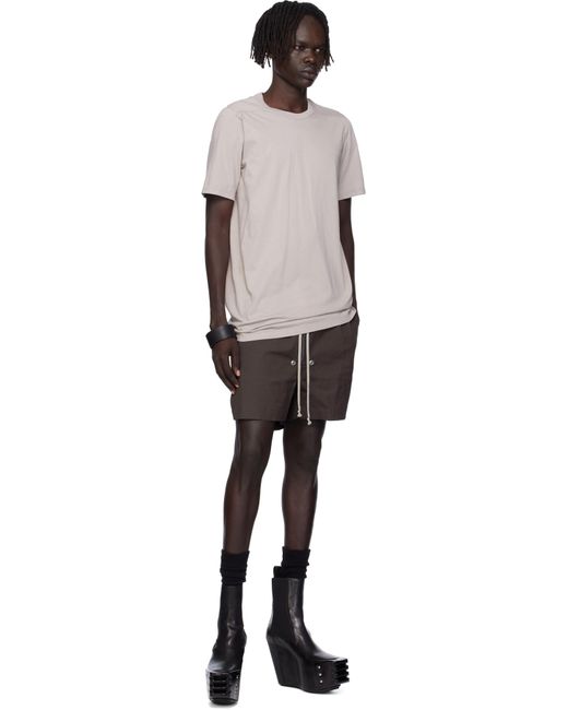 T-Shirt Blanc Cassé À Couture Horizontale Aux Épaules Rick Owens pour homme en coloris Black