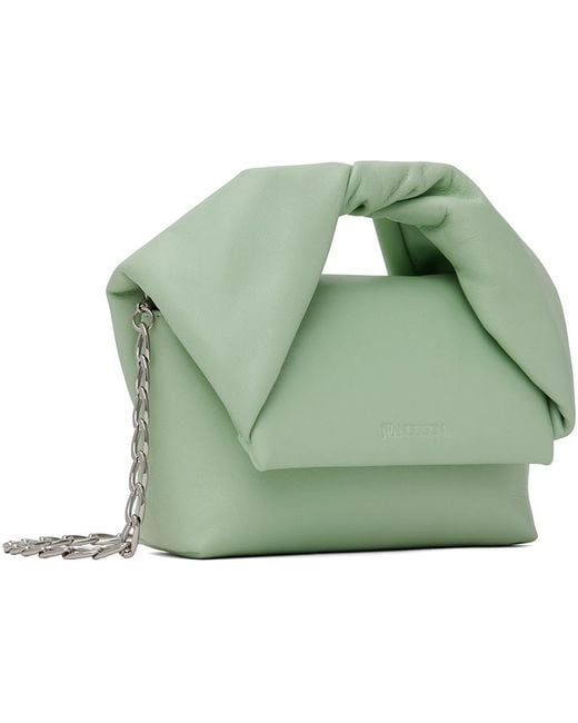 J.W. Anderson Green Small Twister Leather Top Handle Bag