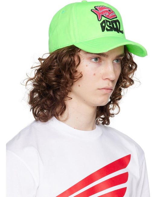 DSquared² Green Embroidered Cap for men