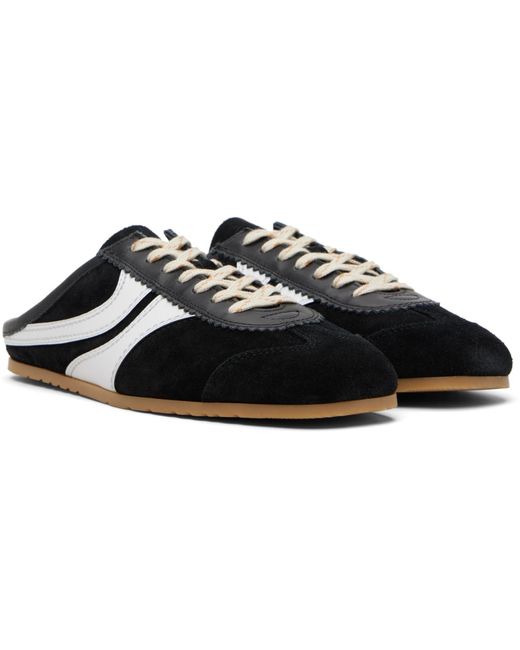 Dries Van Noten Black Suede Sneaker Mule Loafers for men