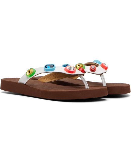 Marni Black Crystal Flip-Flops