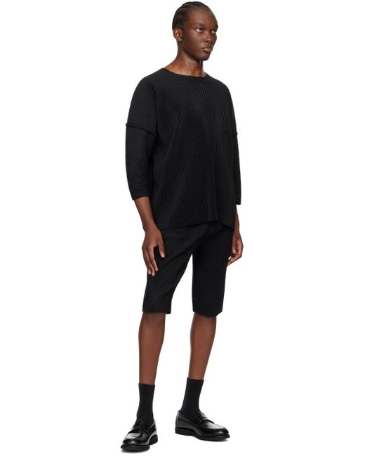 Homme Plissé Issey Miyake Black Monthly Color April Long Sleeve T-Shirt for men