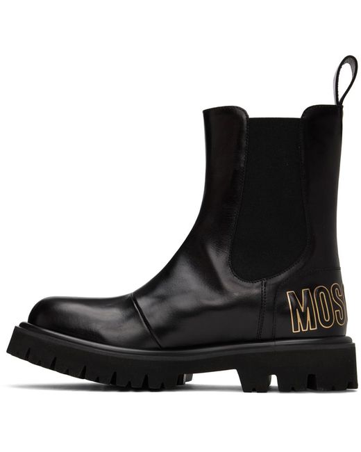Moschino Black Combat Chelsea Boots for men