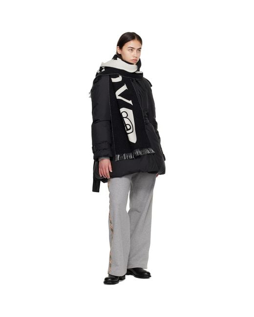 Burberry ブラック ロゴ ウール マフラー ブラック | Lyst