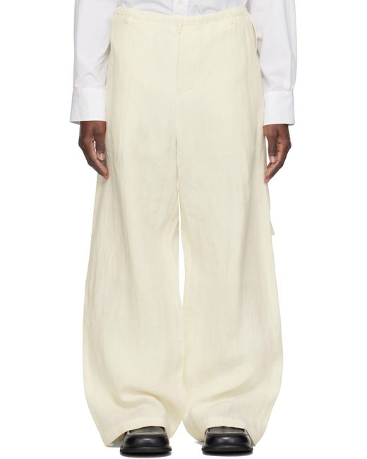 SOSHIOTSUKI Natural Off- Linen Washer Wide Judo Trousers for men