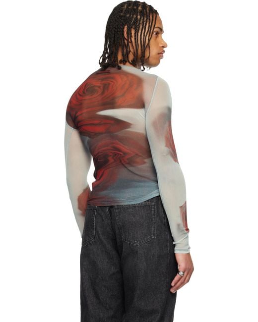 Jean Paul Gaultier Black 'The Blurry Roses' T-Shirt for men