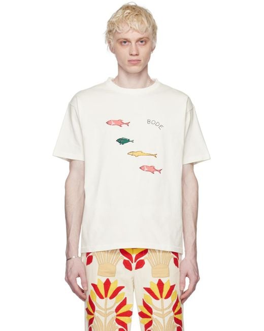 Bode White Fish T-shirt for men