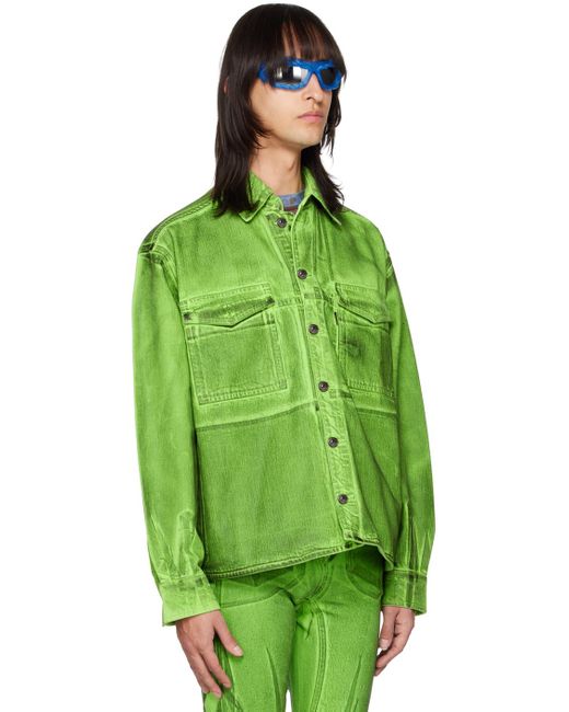 OTTOLINGER Green Oversized Denim Jacket for men