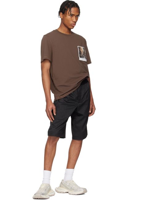 Helmut Lang Brown Downtown Postcard T-Shirt for men