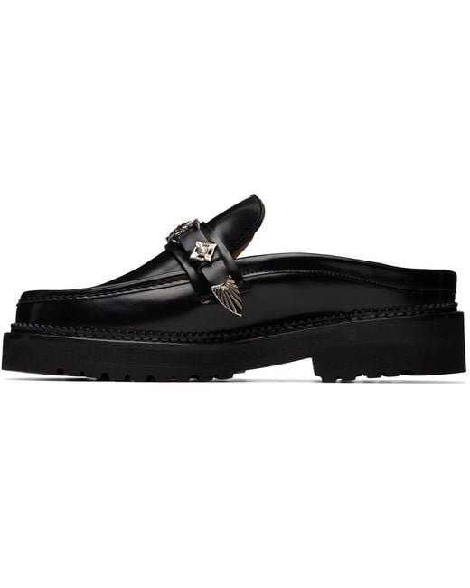 Toga Virilis Black Polido Slip-On Loafers for men