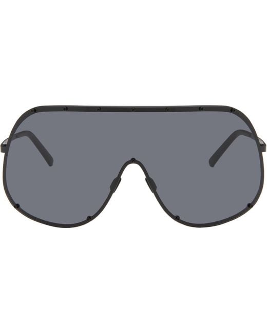 Rick Owens Gray Shield Sunglasses for men