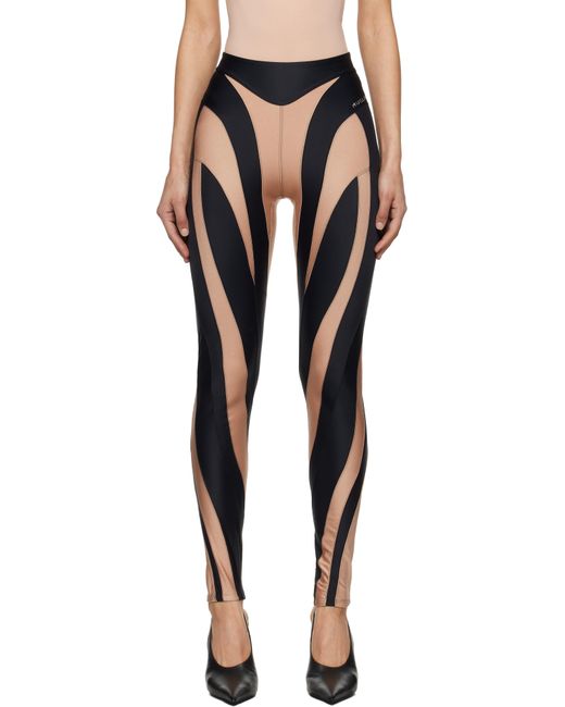 Legging Noir Et À Assemblage En Spirale Mugler en coloris Black