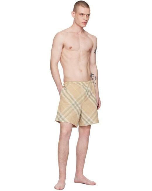 Burberry Natural Check Swim Shorts for men