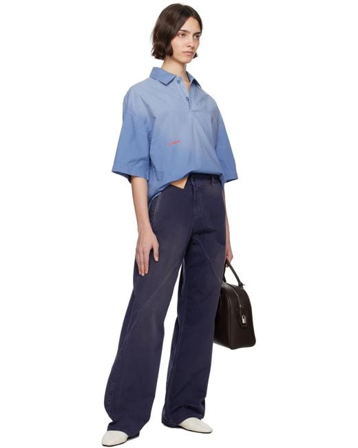 J.W. Anderson ブルー オーバーサイズ ポロシャツ Blue