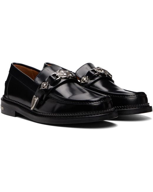 Toga Virilis Black Metal Loafers for men