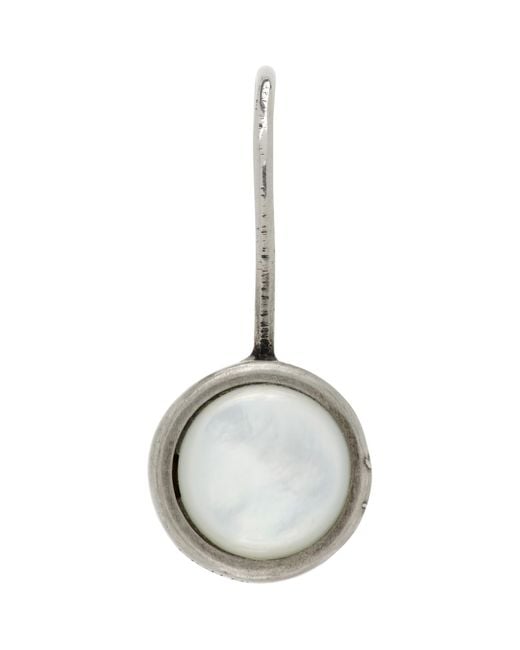 Dries Van Noten White Stone Single Earring for men