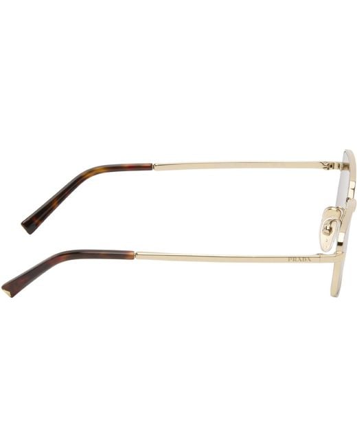 Prada Black Rectangle Metal Sunglasses