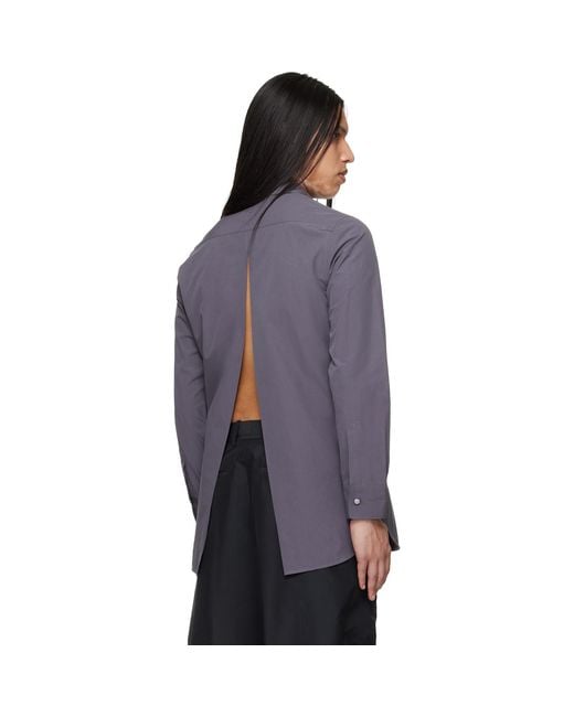 Jil Sander Purple Open Back Shirt for men