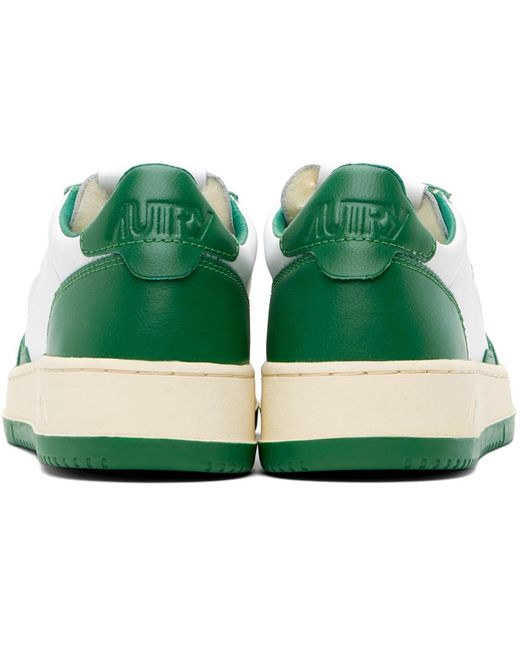 Autry White & Green Medalist Low Sneakers for men