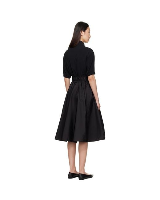 Moncler Black Taffeta Skirt Midi Dress