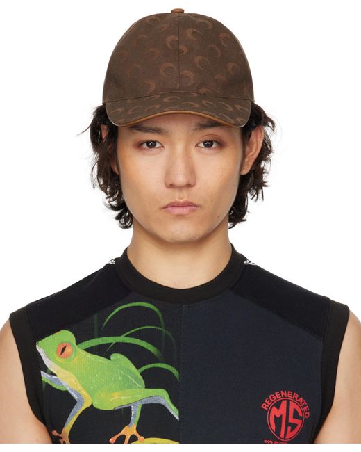 Marine Serre 帽子 UHG049A Moon Jacquard Twill Baseball Cap Moon Laser Denim Baseball Cap • Marine Serre