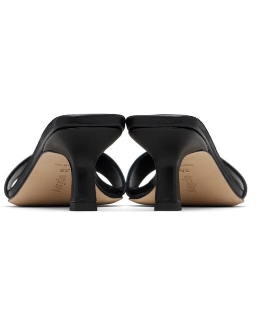 Aeyde Black Gilly Leather Heeled Sandals