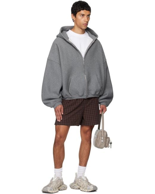 Pull À Capuche Gris À Logo En Relief Alexander Wang pour homme en coloris Gray