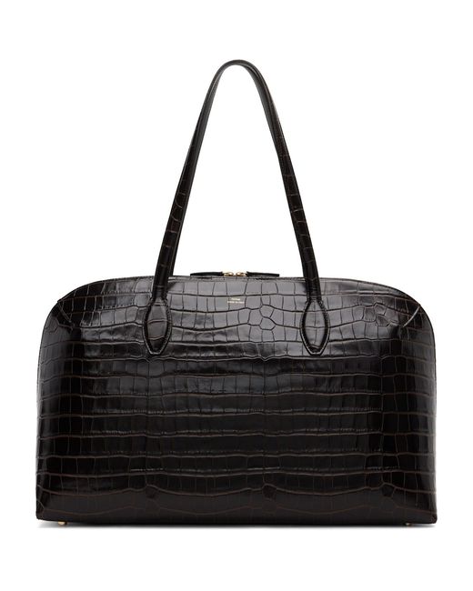 Totême Black Croco-Embossed Day Tote