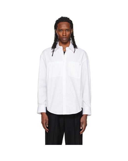 Wooyoungmi White Logo Hardware Shirt for men