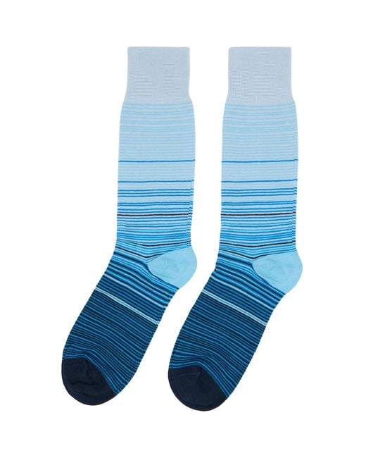 Paul Smith Blue Three-Pack Mixed Stripe Cracker Set Socks for men