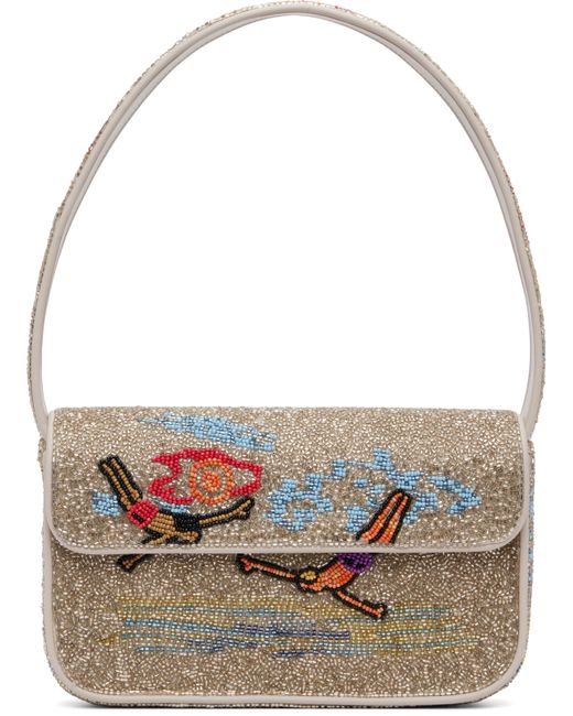 Staud Gray Tommy Beaded Bag