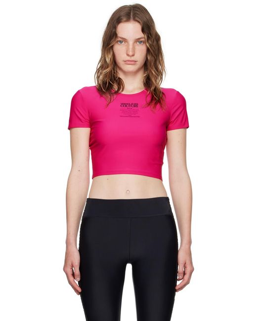 T-shirt rose à logo imprimé Versace Jeans Couture en coloris Pink