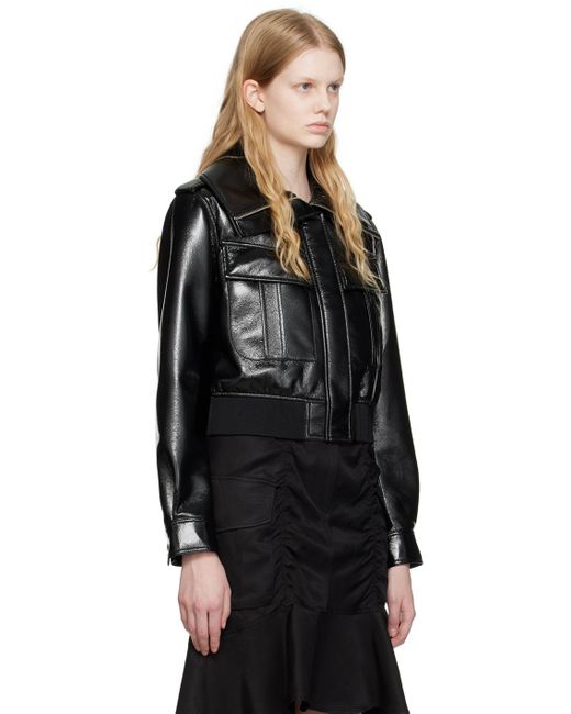 LVIR Black Glossed Faux-leather Jacket
