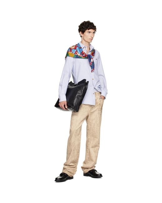 Vivienne Westwood Blue Square Scarf for men