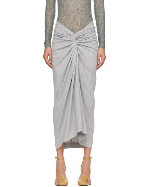 Dries Van Noten Black Knotted Midi Skirt