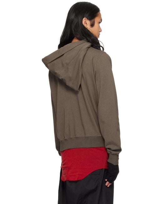 Rick Owens Red Gray Mountain Hoodie for men