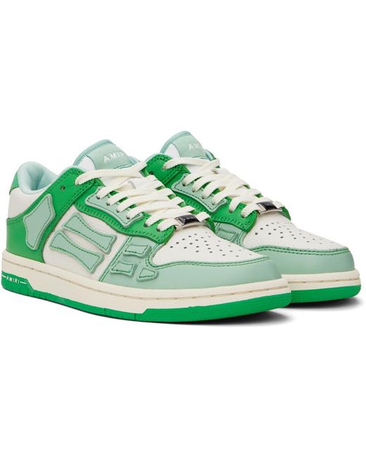 Baskets vert et blanc cassé à appliqués skel top Amiri en coloris Green