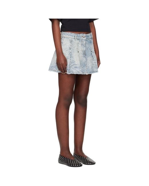 Palm Angels Black Palms Jacquard Denim Miniskirt