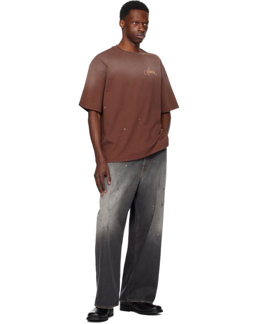 T-Shirt 'Design Studio' Brun À Logo Amiri pour homme en coloris Red