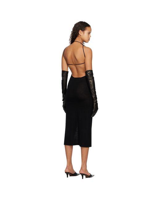Subtle Le Nguyen Black Scoop Neck Midi Dress