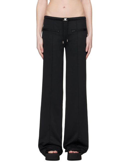 Pantalon de détente noir en tricot interlock Courreges en coloris Black