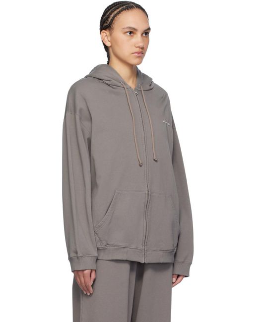 MM6 by Maison Martin Margiela Gray Taupe Safety Pin Hoodie